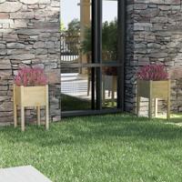 VidaXL Plantenbakken 2 st 40x40x70 cm massief grenenhout - thumbnail