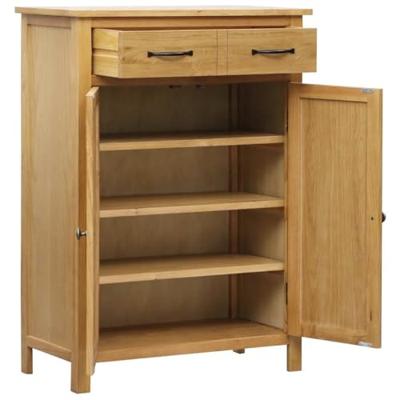 VidaXL Schoenenkast 76x37x105 cm massief eikenhout