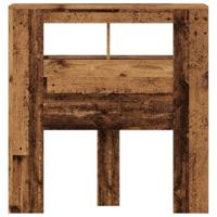 Hoofdeinde met LED 100x18,5x103,5 cm bewerkt hout oud hout - thumbnail