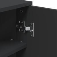 Badkamerkast met spiegel 30x24x60 cm zwart - thumbnail
