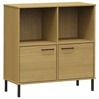 Boekenkast met metalen poten OSLO 90x35x90,5 cm hout bruin - thumbnail