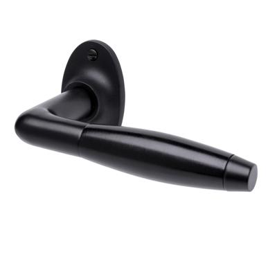 De Oude Deurklink Deurklink - Klassiek mat zwart, rozet ovaal De Oude Deurklink Deurklink - Klassiek mat zwart, rozet ovaal