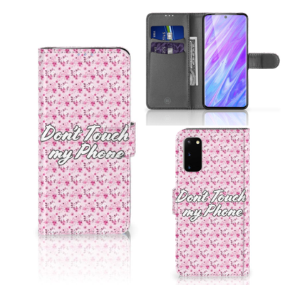 Samsung Galaxy S20 Portemonnee Hoesje Flowers Pink DTMP Samsung Galaxy S20 Portemonnee Hoesje Flowers Pink DTMP