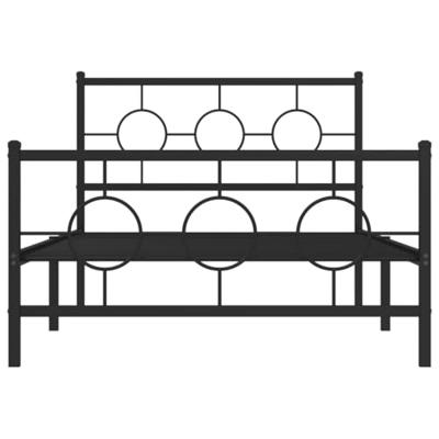 Bedframe met hoofd- en voeteneinde metaal zwart 107x203 cm Bedframe met hoofd- en voeteneinde metaal zwart 107x203 cm