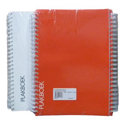 Plakboek dubbelspiraal 5 st. rood of wit Plakboek dubbelspiraal 5 st. rood of wit