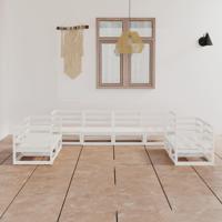 8-delige Loungeset massief grenenhout wit - thumbnail