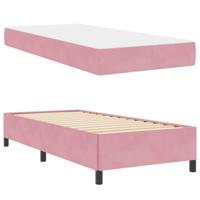 Bedframe met matras Roze en wit 90 x 200 cm Fluweel - thumbnail