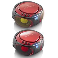 Lenco SCD-550RD Draagbare FM-radio CD/MP3/USB/Bluetooth-speler® met LED-verlichting Rood - SCD-550RD - thumbnail