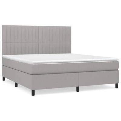 Boxspring met matras stof lichtgrijs 160x200 cm