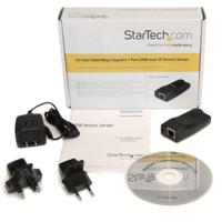 StarTech.com 1 poort USB 2.0 over IP apparaatserver - 10/100/1000 Mbps Gigabit - thumbnail