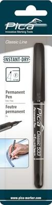 Pica 533/46 Permanent Pen rond Fijn zwart blister - PI53346SB Pica 533/46 Permanent Pen rond Fijn zwart blister - PI53346SB