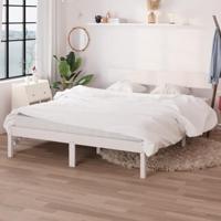 Bedframe massief grenenhout wit 135x190 cm 4FT6 Double - thumbnail