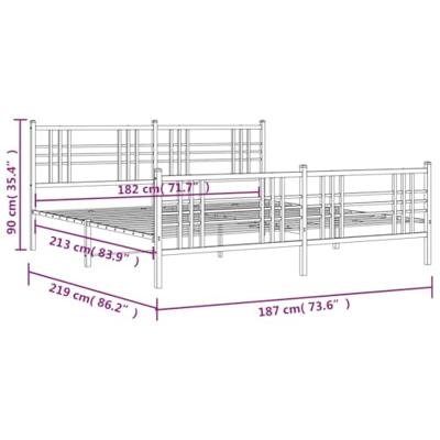 Bedframe met hoofd- en voeteneinde metaal zwart 183x213 cm Bedframe met hoofd- en voeteneinde metaal zwart 183x213 cm