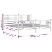 Bedframe met hoofd- en voeteneinde metaal zwart 183x213 cm - thumbnail