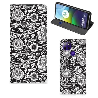 Motorola Moto G9 Power Smart Cover Black Flowers Motorola Moto G9 Power Smart Cover Black Flowers
