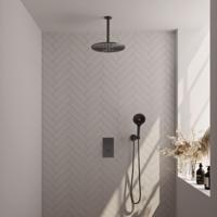 Regendoucheset Inbouw Brauer Gunmetal Edition Thermostatisch 30 cm met 3-Weg Omstelling, Plafondarm en 3-Standen Handdouche Geborsteld Gunmetal Brauer - thumbnail