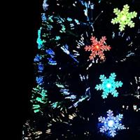 VidaXL Kerstboom met led-sneeuwvlokken 240 cm glasvezel zwart - thumbnail