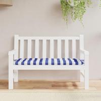 VidaXL Tuinbankkussen gestreept 120x50x7 cm stof wit en blauw - thumbnail