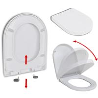 VidaXL Toiletbril soft-close met quick-release ontwerp vierkant wit - thumbnail