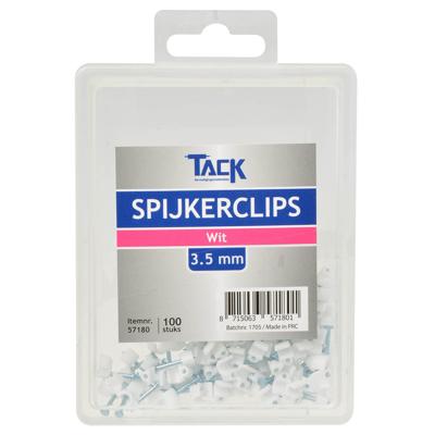 Spijkerclips wit 3.5mm 100 stuks