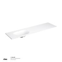 Clou Hammock Wastafelblad Enkele Waskom Links 180cm Compositie 30 Aluite Mat Wit - thumbnail