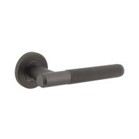 Intersteel Gatdeel rechts deurkruk Rombo op rozet ø53x8 - antraciet - thumbnail