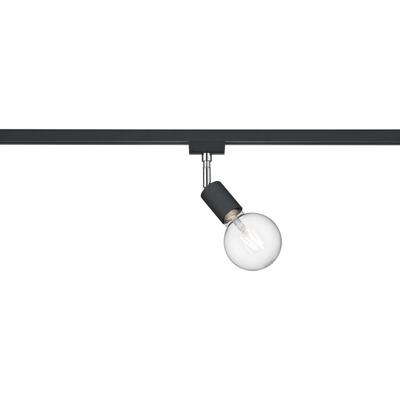 Mat Zwarte LED Railverlichting Track Spot - 2-Fase E27 - Aluminium