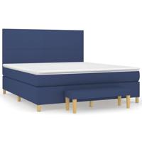 Boxspring met matras stof blauw 160x200 cm - thumbnail