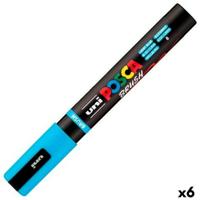 Markeerstift BRUSH POSCA PC-5BR Licht Blauw (6 Stuks) - thumbnail