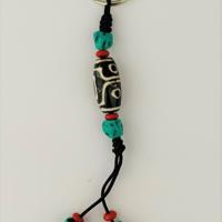 Tibetaanse Sleutelhanger met DZI-Kraal (Model 2) - thumbnail