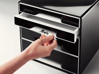 Leitz Dual Black ladenblok met 4 laden, zwart - thumbnail