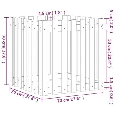 VidaXL Plantenbak met hekontwerp 70x70x70 cm massief grenenhout zwart VidaXL Plantenbak met hekontwerp 70x70x70 cm massief grenenhout zwart