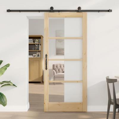 Schuifdeur ORKDAL Bruin 86 x 198.5 cm Hout en metaal