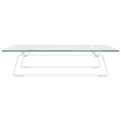 VidaXL Monitorstandaard 40x35x8 cm gehard glas en metaal wit VidaXL Monitorstandaard 40x35x8 cm gehard glas en metaal wit