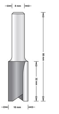 Hikoki Accessoires 8 Mm Groeffrees 10X32/80 - 754061