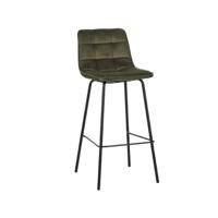 LABEL51 Barkruk 'Bistro' Velvet, kleur Hunter (zithoogte 78cm) - thumbnail