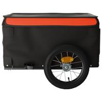 VidaXL Fietstrailer 30 kg ijzer zwart en oranje - thumbnail
