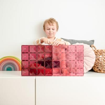 Connetix Base Plate Pastel Roze/Rood 2 stuks