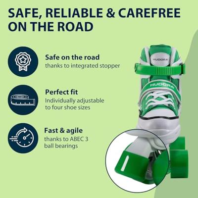 Hudora rolschaatsen sneaker groen, maat 32-35