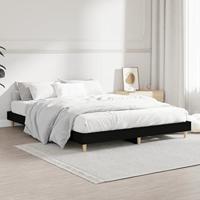 Bedframe LED massief hout zwart 140x190 cm - thumbnail