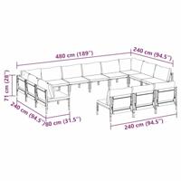 Tuinbankenset met kussen 13 pcs Zwart Staal - thumbnail