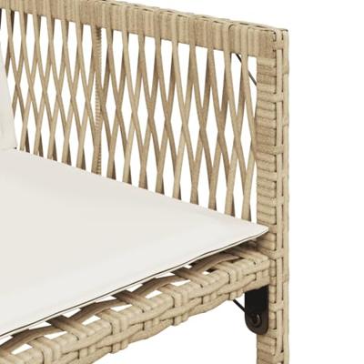 13-delige Tuinset met kussens poly rattan beige - thumbnail