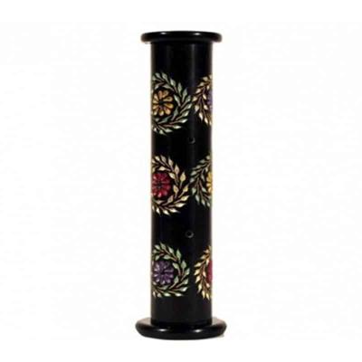 Wierookbrander Pilaar Zeepsteen met Bloemen