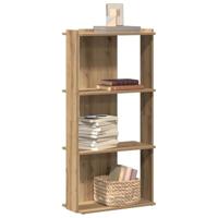 Boekenkast 3-laags 60x30x120 cm bewerkt hout artisanaal eiken - thumbnail