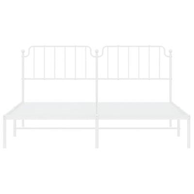 Bedframe met hoofdbord metaal wit 183x213 cm Bedframe met hoofdbord metaal wit 183x213 cm