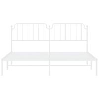 Bedframe met hoofdbord metaal wit 183x213 cm - thumbnail