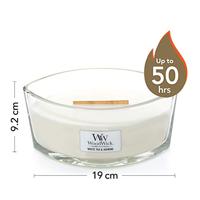 WoodWick Geurkaars Ellipse White Tea & Jasmine - 9 cm / 19 cm - Geurkaars in Glas - Houten Lont - thumbnail