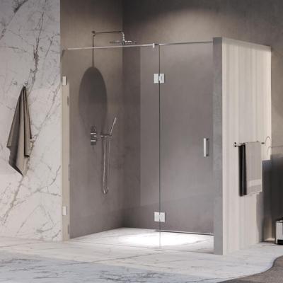 Brauer Void - Nisdeur - 2-Delig - Helder Glas - 180 x 200 cm - Omkeerbaar - met Draaideur 70 cm - Aan Glas - incl. Glascoating - Chroom