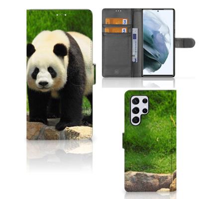 Samsung Galaxy S22 Ultra | Telefoonhoesje | Met pasjeshouder | Panda