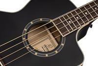 Ortega D7CE-SBK-4 Deep Series 7 Medium Scale Bass Satin Black elektrisch-akoestische bas met cutaway - thumbnail